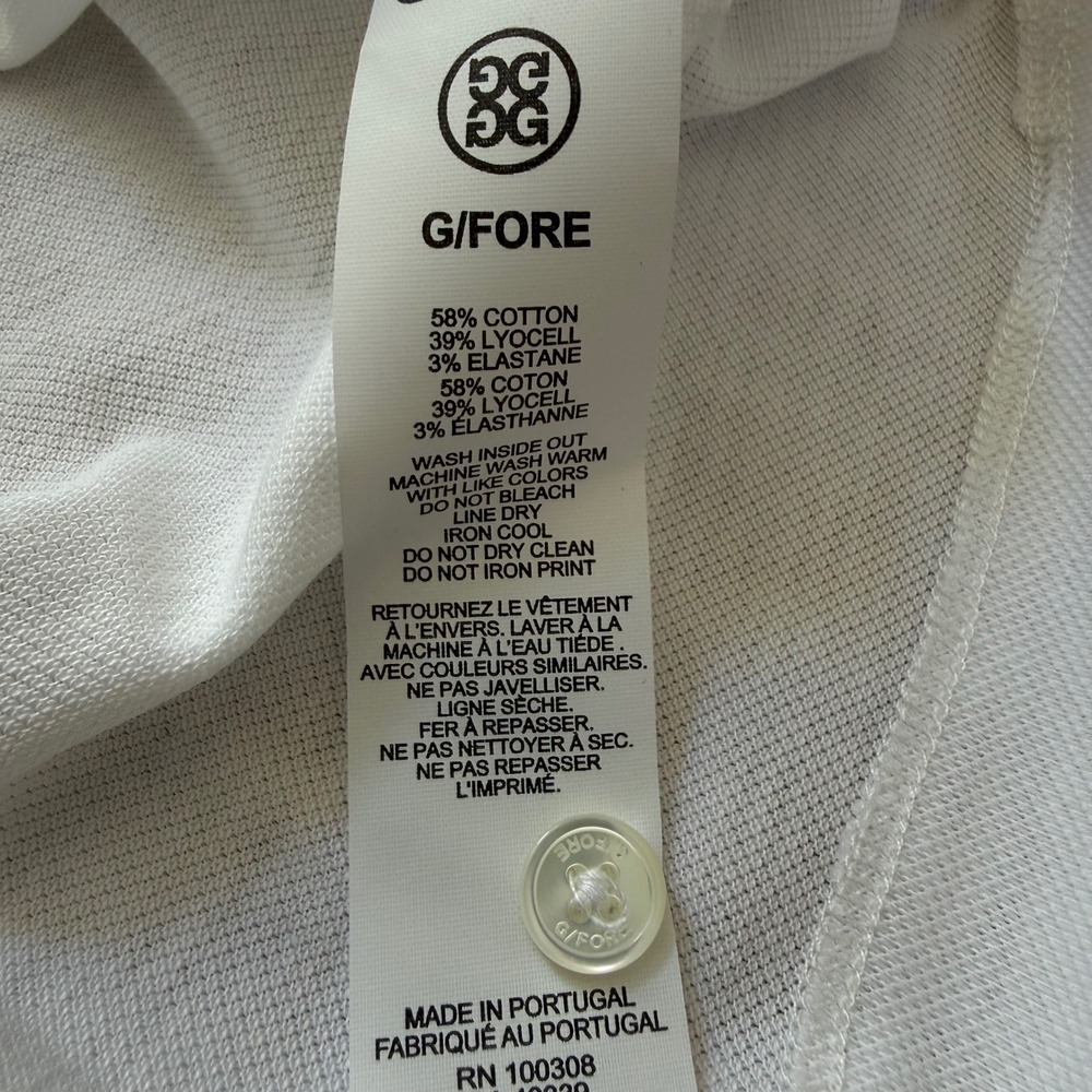 G/FORE Golf Polo Shirt Mens XXL SNO White Short Sleeve Stretch Pique Performance - Picture 6 of 9